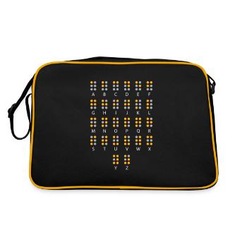 Braille Alphabet Blinde Kunst - Retro Tasche - Schwarz/Gold - Hinten