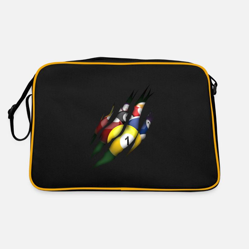 Billiards Torn Pool 8 Ball Player Retro Bag