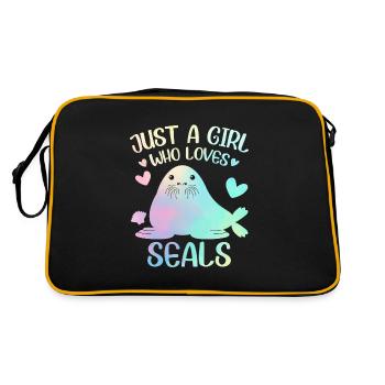 Une fille qui aime les phoques - Sac Retro - noir/or - Dos