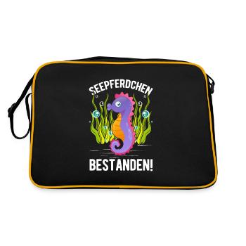 Seahorse swimming badge passed - Retro Bag - black/gold - Back