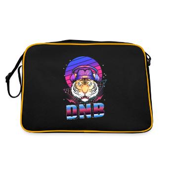 Drum Bass Tiger Electronic Music Vaporwave - Retro Bag - black/gold - Back