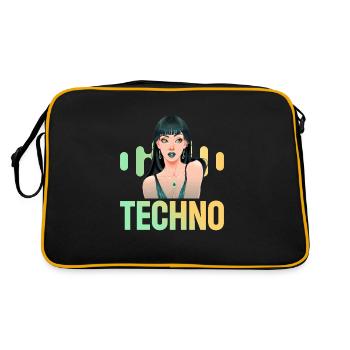 Techno filles musiciens DJ Basse Musique Fan - Sac Retro - noir/or - Dos