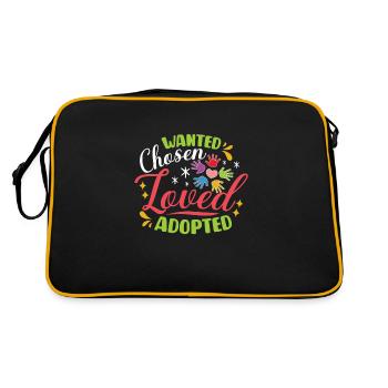 Funny Adoption Adoption Day Gifts Adoption Family - Retro Bag - black/gold - Back