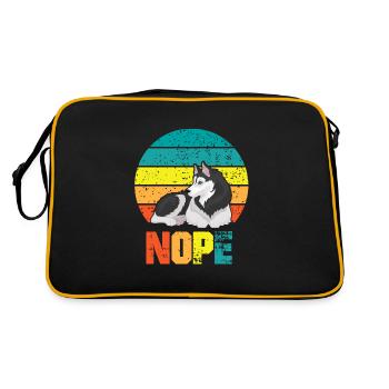 Chien drôle Têtu Husky Fauler chiot - Sac Retro - noir/or - Dos