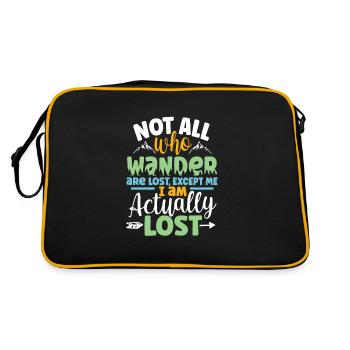 Hiking Rock Climbing Hiker Camping Wild Forest - Retro Bag - black/gold - Back