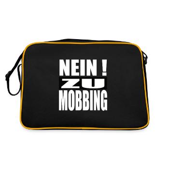 Gegen Mobbing Nein zu Mobbing - Retro Tasche - Schwarz/Gold - Hinten