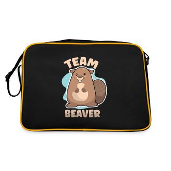 Beaver Fan Beaver Lover Funny Beaver Gift - Retro Bag - black/gold - Back