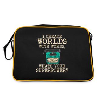 Author Writing Writer Literature Gift Idea - Retro Bag - black/gold - Back