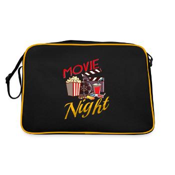 Movie Watching Cinema Popcorn Binge Watching - Retro Bag - black/gold - Back