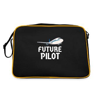 Pilot Aviation Airplane Airline Future Pilots - Retro Bag - black/gold - Back