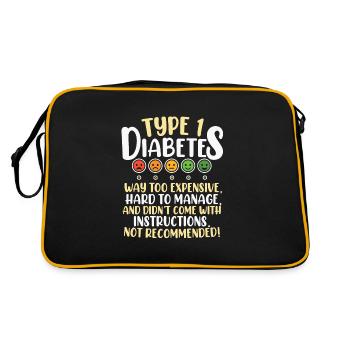Diabète de type 1 Drôle diabète Diabète Cadeau - Sac Retro - noir/or - Dos