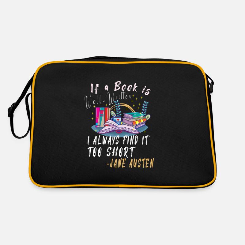 Book Reader Reading Literature Jane Austen quotes Retro Tasche