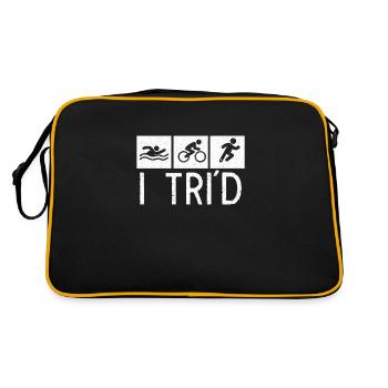 Triathlon Swim Bike Run Triathlete Sport Gift - Retro Bag - black/gold - Back