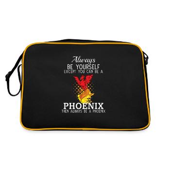 Phoenix Bird Mythical Creature - Retro Tasche - Schwarz/Gold - Hinten