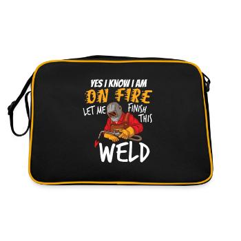 Welder Funny Funny Welding Gift - Retro Bag - black/gold - Back
