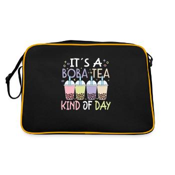 Boba Tea Bubble Tea Milk Tea Tea Bubble - Retro Bag - black/gold - Back