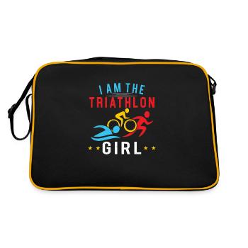 Triathlon Swim Bike Run Triathlete Sport Gift - Retro Bag - black/gold - Back