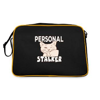 Personal Stalker Cat Owner Cats Love - Retro Bag - black/gold - Back