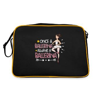 Ballet Ballerina Dance Dancer Dancing Ballet Gift - Retro Tasche - Schwarz/Gold - Hinten