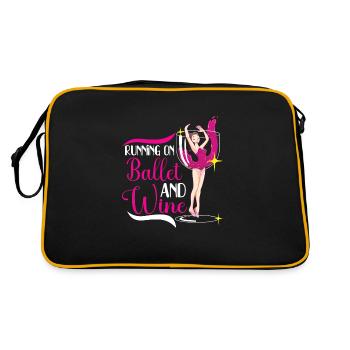 Ballet Ballerina Dance Dancer Dancing Ballet Gift - Retro Tasche - Schwarz/Gold - Hinten