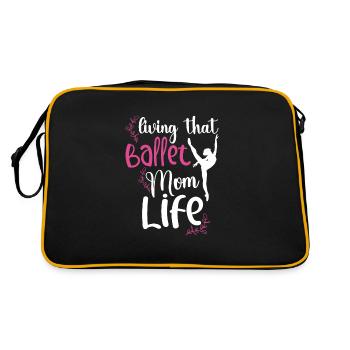 Ballet Ballerina Dance Dancer Dancing Ballet Gift - Retro Tasche - Schwarz/Gold - Hinten