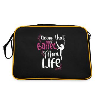 Ballet Ballerina Dance Dancer Dancing Ballet Gift - Retro Tasche - Schwarz/Gold - Hinten