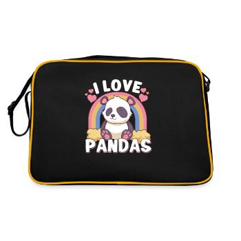 Pandabear Panda Bambou Faune Chine - Sac Retro - noir/or - Dos
