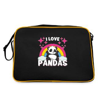 Panda Ours Panda Bambou Faune Chine - Sac Retro - noir/or - Dos