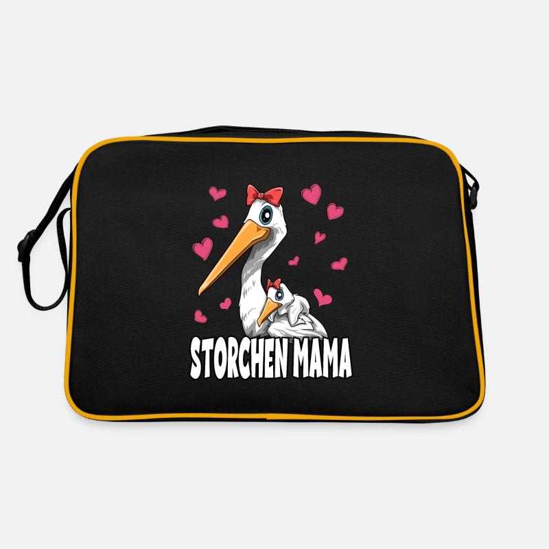 Strochen Mama Muttertag Mom Mutter Storch Retro Tasche