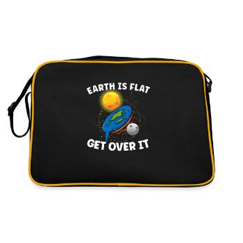 Flat Earth Theory Flat Earth Army Earth - Retro Tasche - Schwarz/Gold - Hinten