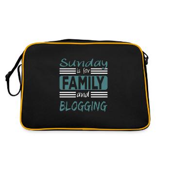 Sunday Is For Family And Blogging Saying - Retro Bag - black/gold - Back