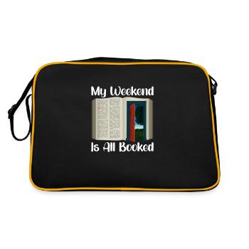 Book Reader Reading Literature Bookworm Gift Idea - Retro Bag - black/gold - Back