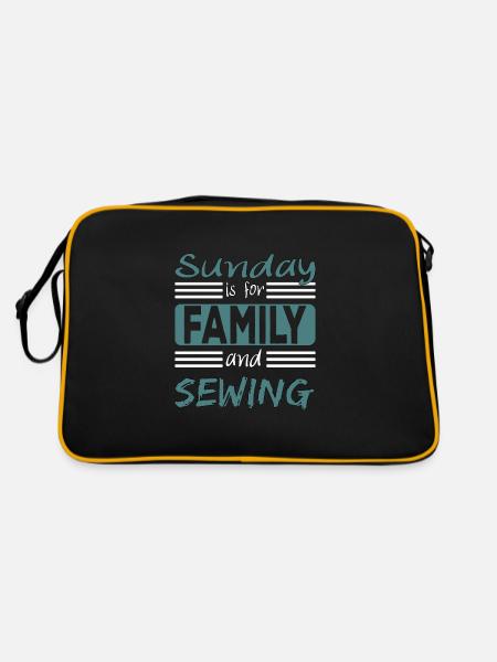 Le dimanche est pour la famille et la couture - Sac Retro - noir/or - Dos
