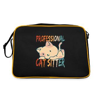 Professional cat Sitter with Cute Cat - Retro Bag - black/gold - Back