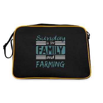 Sunday is for family and Farming Spruch - Sac Retro - noir/or - Dos