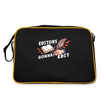 Author Writing Writer Literature - Retro Bag - black/gold - Back