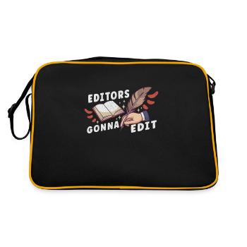 Author Writing Writer Literature - Retro Bag - black/gold - Back