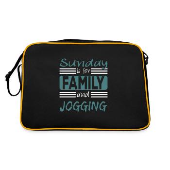 Sunday is for family and jogging saying - Retro Bag - black/gold - Back