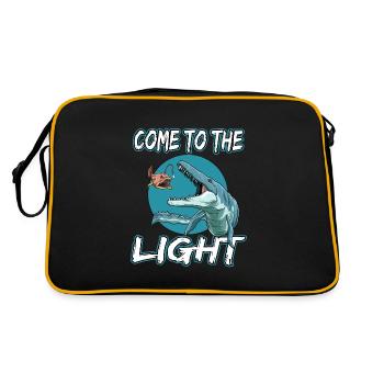Come To The Light Elasmosaurus Laternenfisch - Retro Tasche - Schwarz/Gold - Hinten