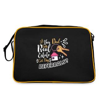 Real Estate Agent Realtor Home Closing Investor - Retro Bag - black/gold - Back