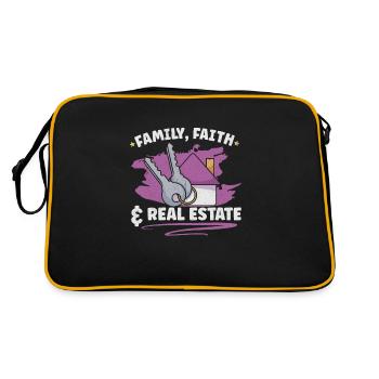 Real Estate Agent Realtor Home Closing Investor - Retro Bag - black/gold - Back