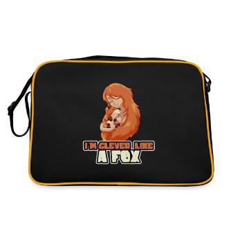 Redhead Ginger Red Haired Funny Ginger Hair Fox - Retro Tasche - Schwarz/Gold - Hinten
