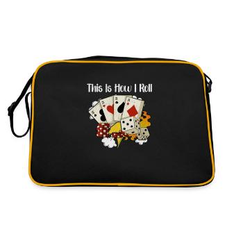 Poker Casino Poker Player Gambling Roulette Gift - Retro Bag - black/gold - Back