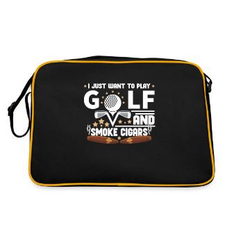 Golf Player Golfer Golf Golf Cart Golf Mom - Retro Bag - black/gold - Back