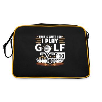 Golf Player Golfer Golf Golf Cart Golf Mom - Retro Tasche - Schwarz/Gold - Hinten