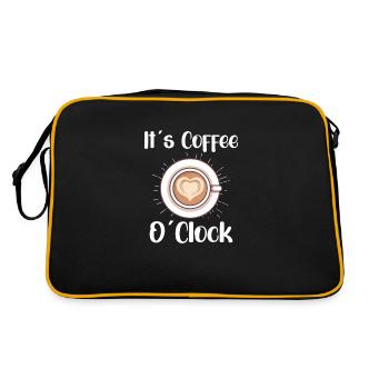 Coffee Lover Caffeine Molecule Java Latte Espresso - Retro Tasche - Schwarz/Gold - Hinten