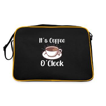 Coffee Lover Caffeine Molecule Java Latte Espresso - Retro Tasche - Schwarz/Gold - Hinten
