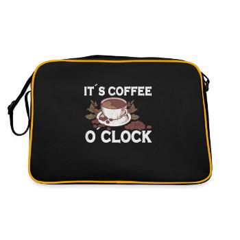 Coffee Lover Caffeine Molecule Java Latte Espresso - Retro Tasche - Schwarz/Gold - Hinten