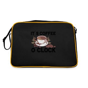 Coffee Lover Caffeine Molecule Java Latte Espresso - Retro Tasche - Schwarz/Gold - Hinten