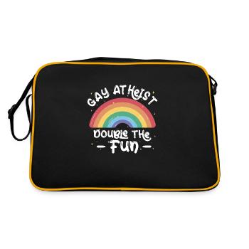 Gay LGBTQ Atheist Atheism Anti Religion Securalism - Retro Tasche - Schwarz/Gold - Hinten